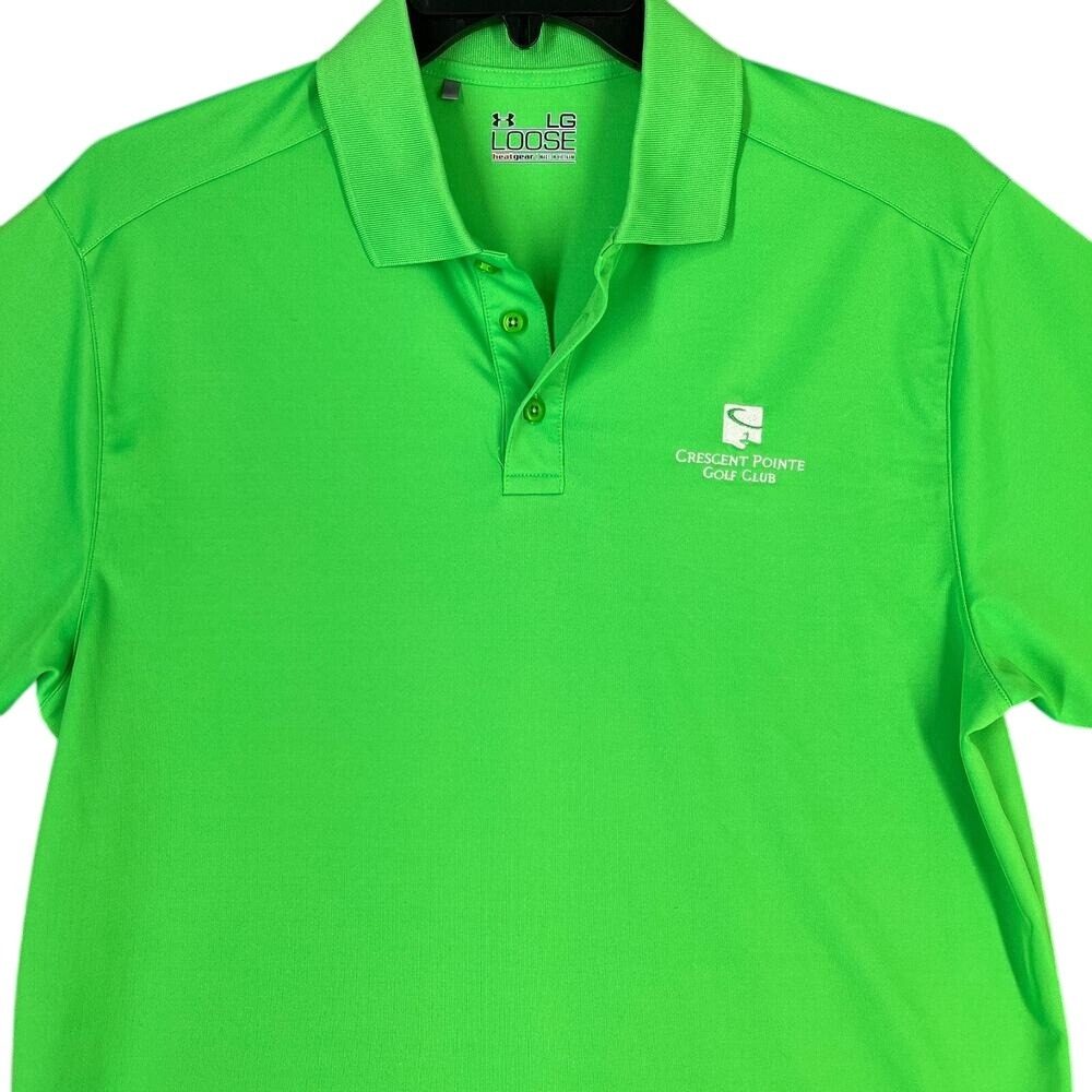 Crescent Pointe Golf Club Under Armour Polo‎ Shirt Men L Performance Athletic